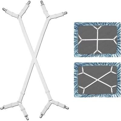 Inspired Living Non Slip Bed Sheet Holder Adjustable Sheet Fasteners For Mattress Sofa And Tablecloth c white 2pcs