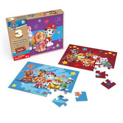 PAW Patrol Holzpuzzle-Sammlung, 3er Set mit stabiler Holzbox