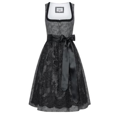 Dirndl NÜBLER "Midi Dirndl Leo", Damen, Gr. 34, EURO, silber, Obermaterial: 100% Viskose CV., Kleider, Topseller