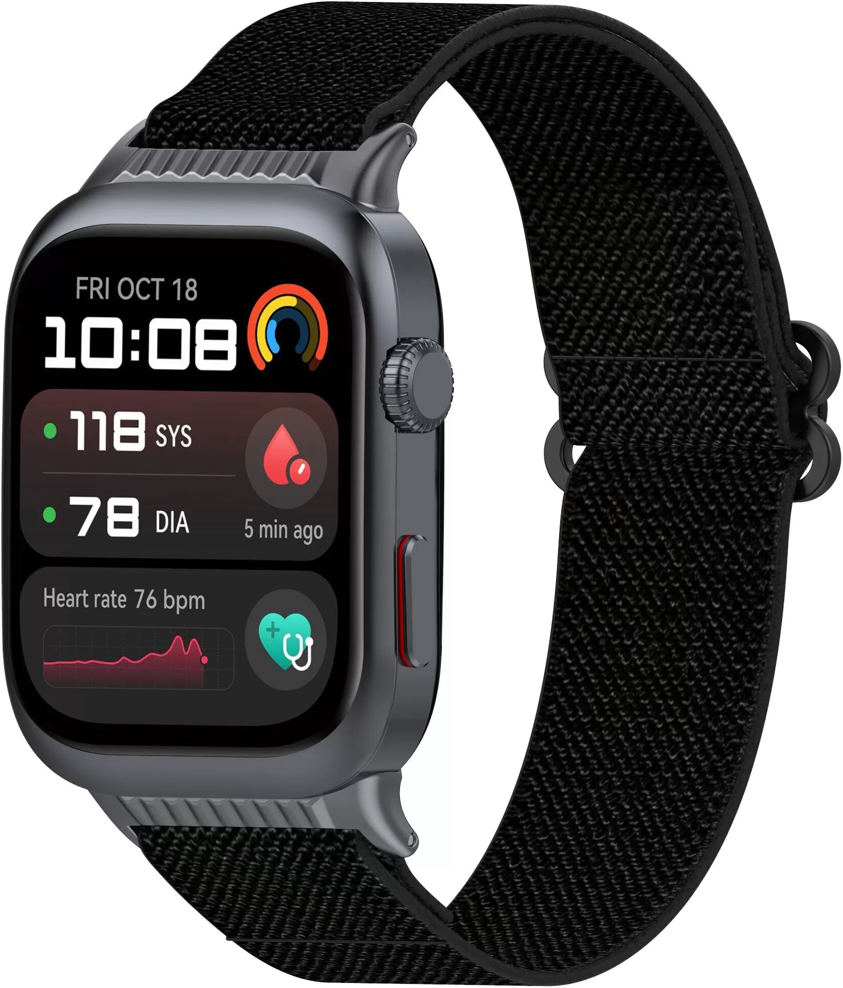INF Huawei Watch D2 Nylon Elastisches Band: Verstellbares & Gewebtes Armband Schwarz