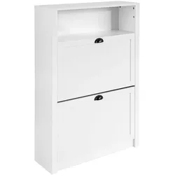 SoBuy Schuhschrank mit 2 Türen Weiß 80x24x110cm Modern