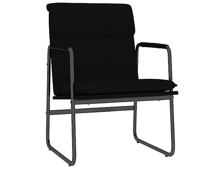 Relaxsessel Schwarz 55x64x80 cm mit Stoff und Metallrahmen Stabiler Metallrahmen, rutschfeste Füße, schräge Rückenlehne, tiefer Sitz, Montageanleitung
