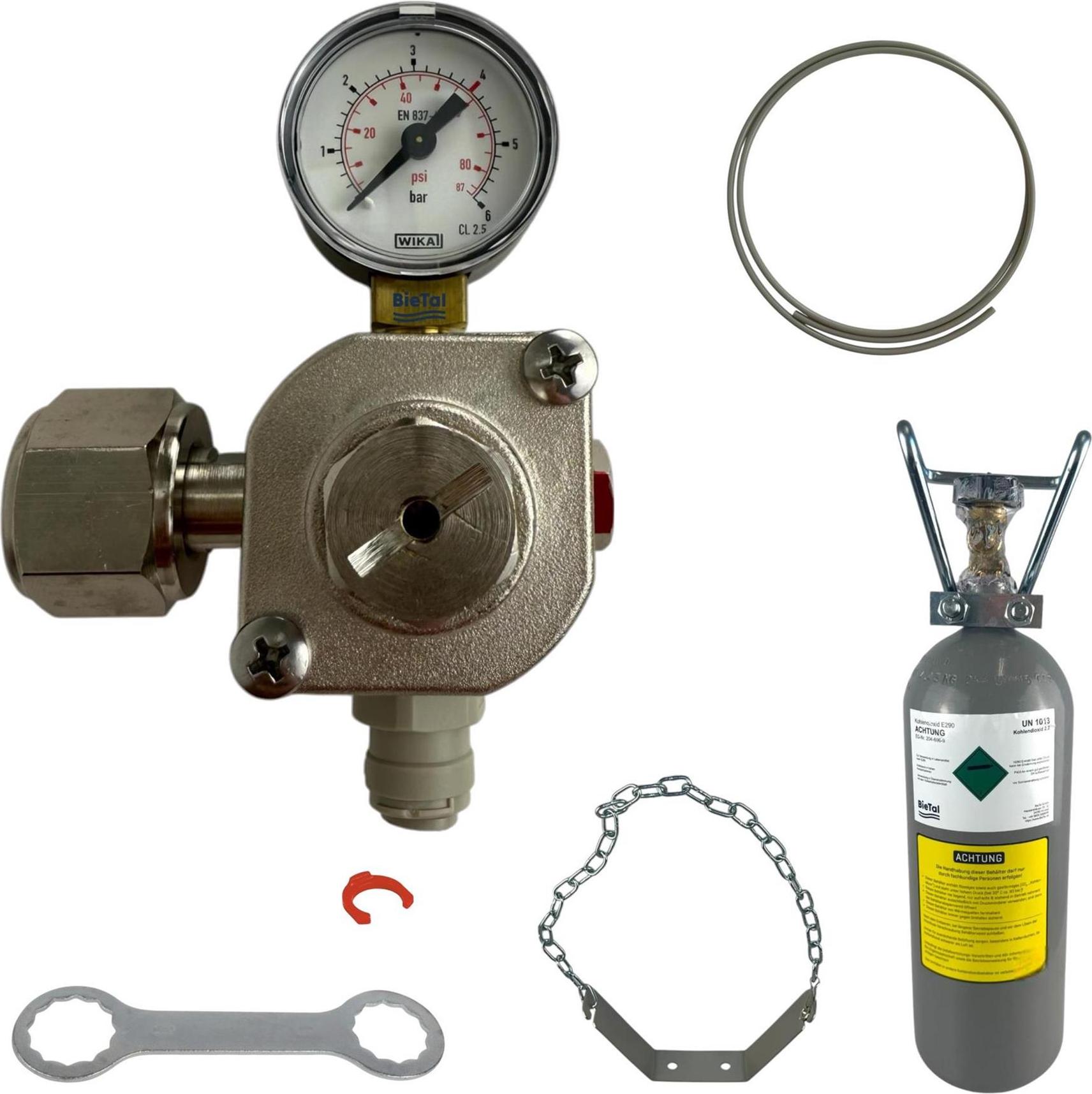 BieTal MINI Umrüstung Umbauset Quooker Cube auf 2 KG CO2 Mehrweg Flasche