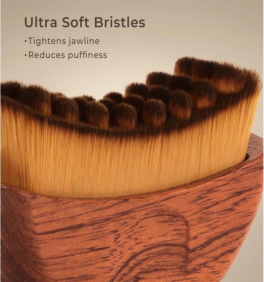 INF Lymphdrainage-Gesichtsbürste – Holz mit weichen Fasern für Konturierung und tägliche Pflege, Braun