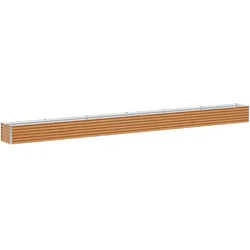 Helloshop26 - Hochbeet 582 x 50 x 36 cm Industriedesign Langlebiger Outdoor-Blumentopf aus verzinktem Stahl Hellbraun