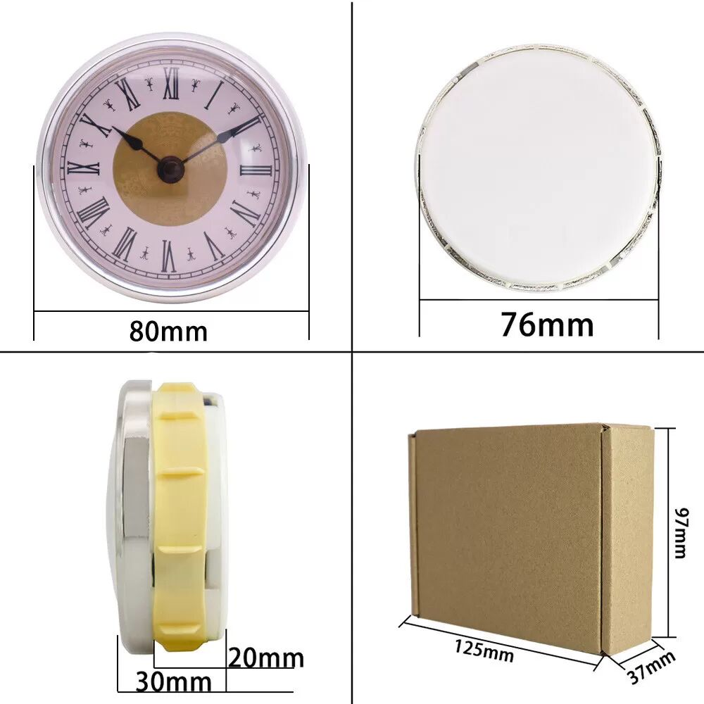 INF 80 mm Quarzuhr Miniuhr arabische Ziffern