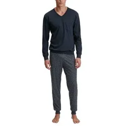 Calida Relax Streamline Pyjama With Cuff Marine Baumwolle Medium Herren