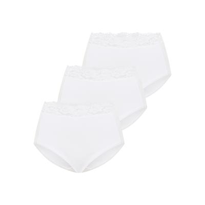 Shapingslip YSABEL MORA, Damen, Gr. L, Single Jersey, weiß, Single Jersey, Obermaterial: 90% Baumwolle, 10% Elasthan, körpernah, Unterhosen, Baumwollmix, elastisch, leichter Shape-Effekt, Spitze