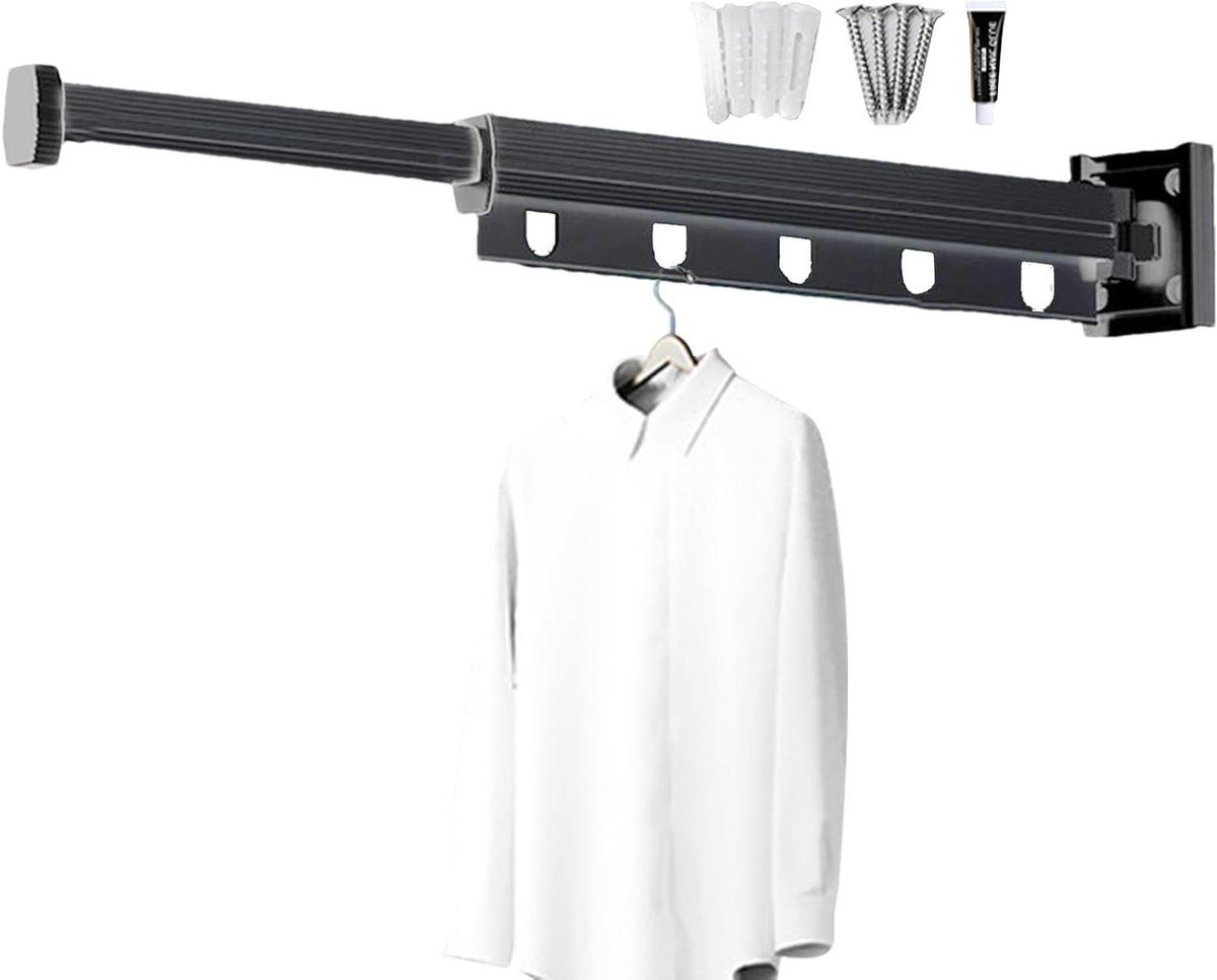 Grijs opvouwbaar wandrek kleding voor badkamer en balkon