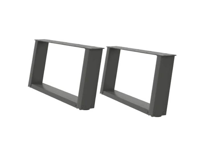 hliofuir 2er Set Couchtischbeine U-Form 60x31 cm Stahl Anthrazit Stabile Metalltischbeine im Industrie-Design für DIY Couchtische im Wohnzimmer, inklusive Schrauben und Verstellfüßen.