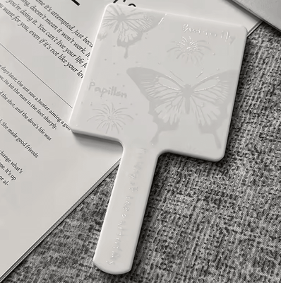 Inspire Curations Vintage Butterfly Square Handheld Makeup Mirror white