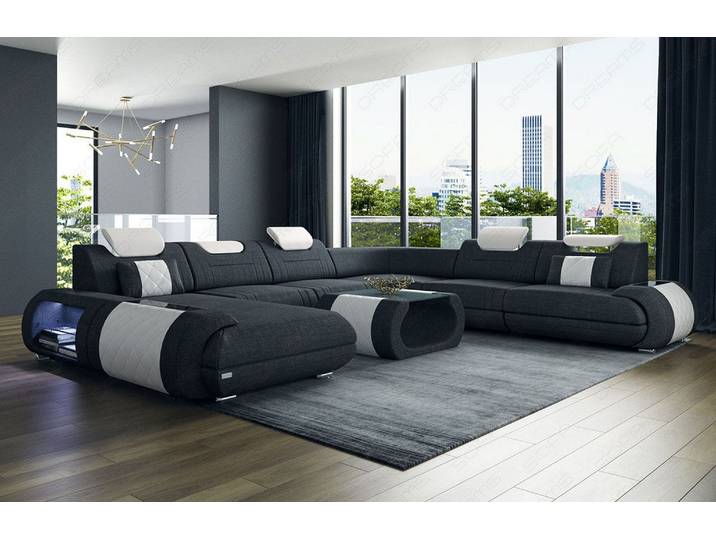 XXL Stoff Wohnlandschaft Rimini U-Form