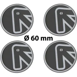 4 x Ø 60 mm Polymere Aufkleber / Pfeil / Nabenkappen, Felgendeckel