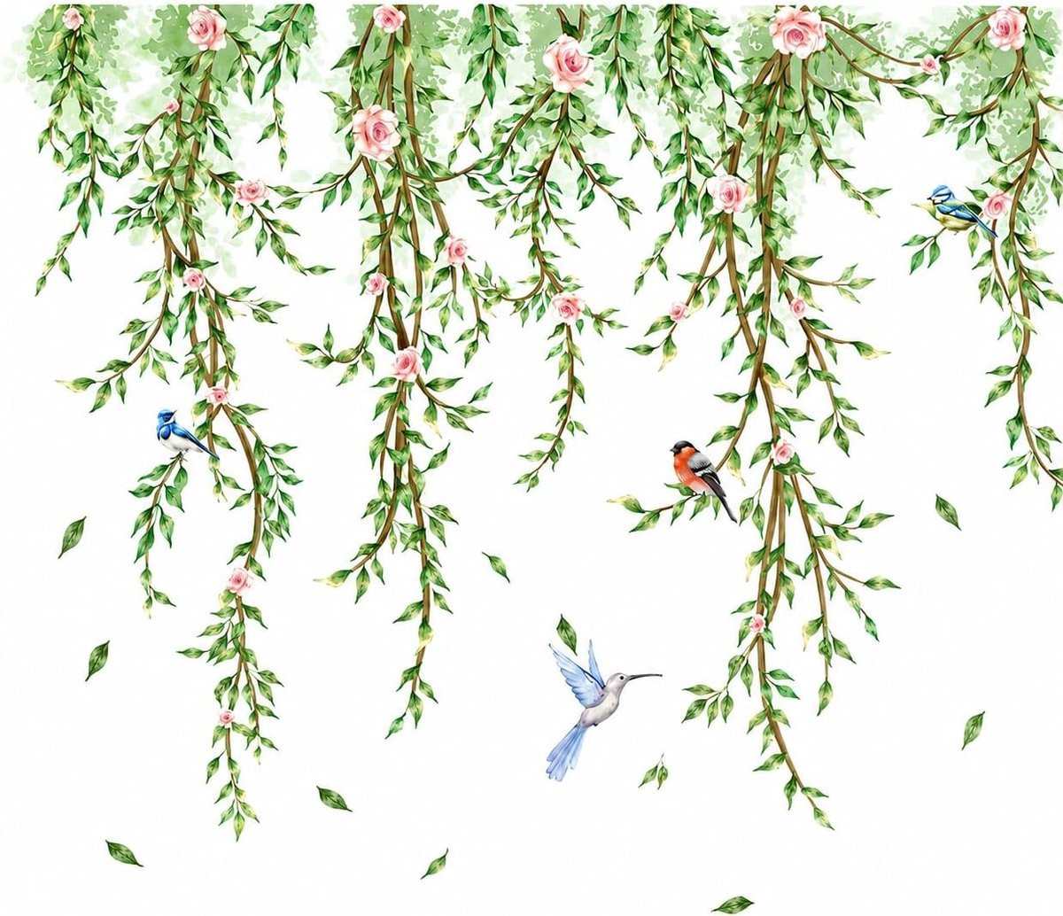 Decoratieve statische raamfolie met bloemenmotief