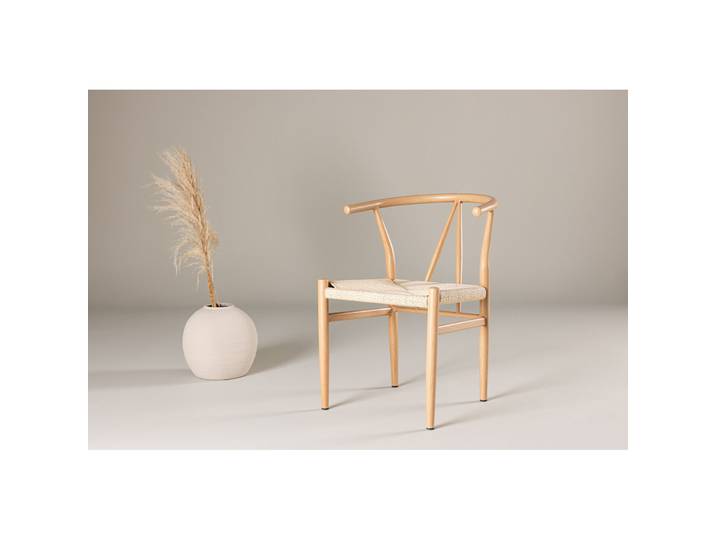 Moderner Stuhl Stol Stahl, Rattan Beige - Material: Rattan/Stahl - Stuhl