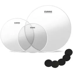 Evans ETP-G2CLR-R Clear Fell Set Rock 10 12 16 mit Damper Pads, Drumhead, Transparent