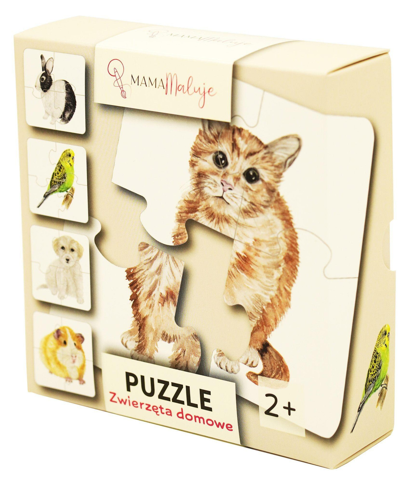 Mama Maluje Puzzel Huisdieren - Mama Schildert met 4 stukjes