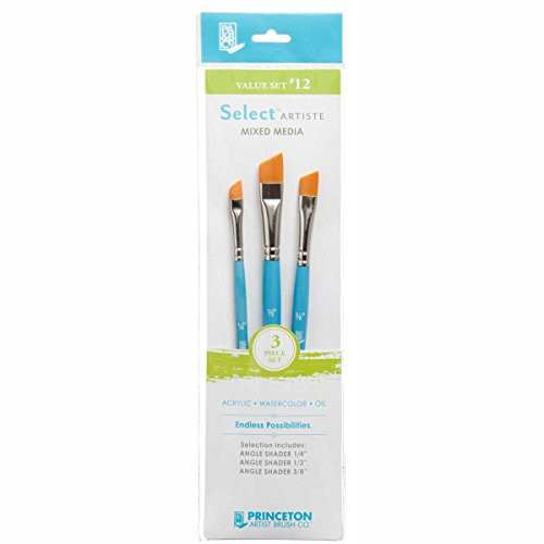 Princeton SelectArtiste Fine Art Borstelset voor Gemengde Media, 3 Synthetische Borstels
