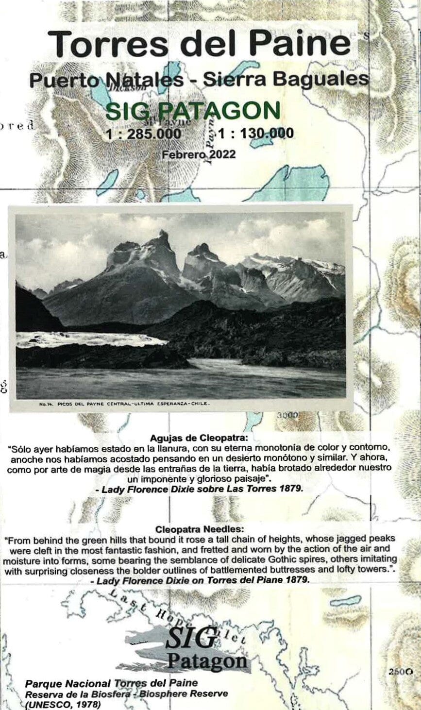 Torres del Paine : Puerto Natales-Sierra Baguales (édition espagnole)   SIG Patagon