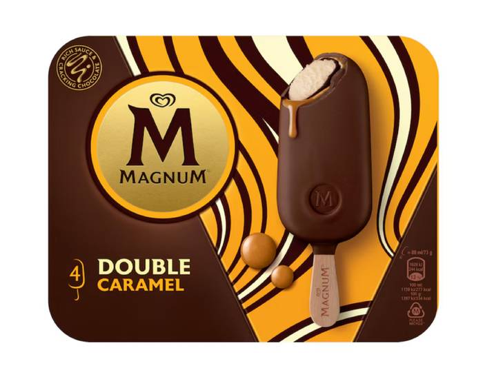 MAGNUM Glace Bâtonnet Deluxe Caramel x4 - 284 g