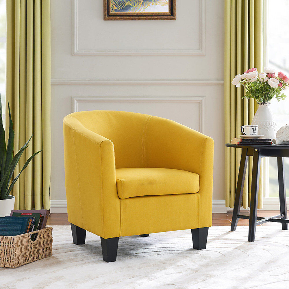 Fairmont Park Alamdaar Bucket Chair Yellow Linen 69cm H X 66cm W X 64cm D