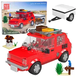 Bausteinset Auto Fiat 126 Maluch mit Anhänger 393 Teile.