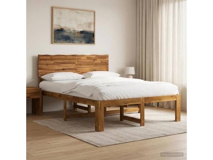 Cadre de lit double avec tête de lit ROSTOCK Naturel 3405500