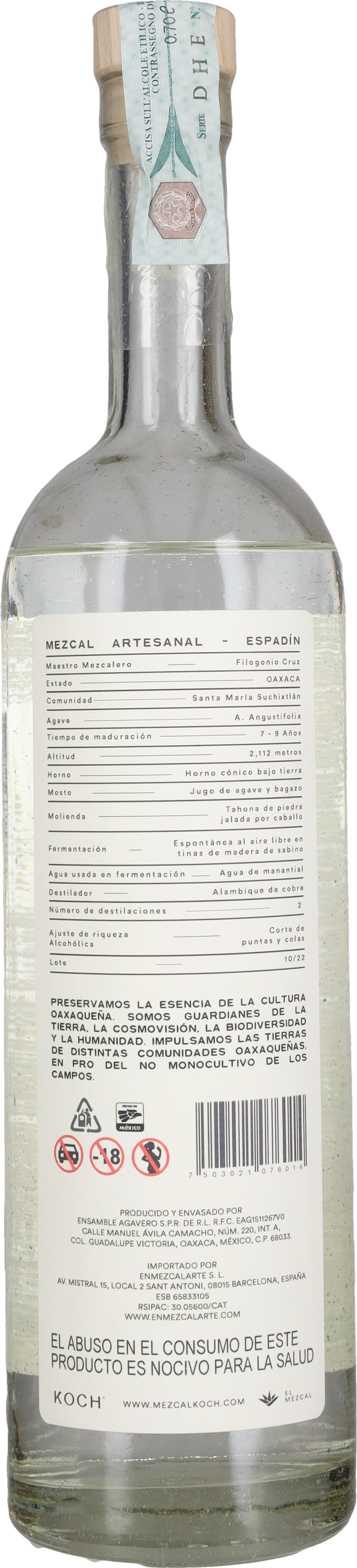 Koch Mezcal Joven Artesanal Maguey