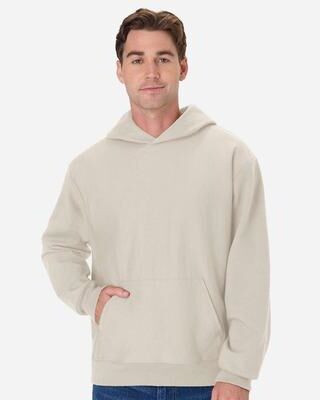 Hanes OG700 Beefy Sweats Premium Heavyweight Hooded Sweatshirt in Sand size Large   Cotton/Polyester Blend