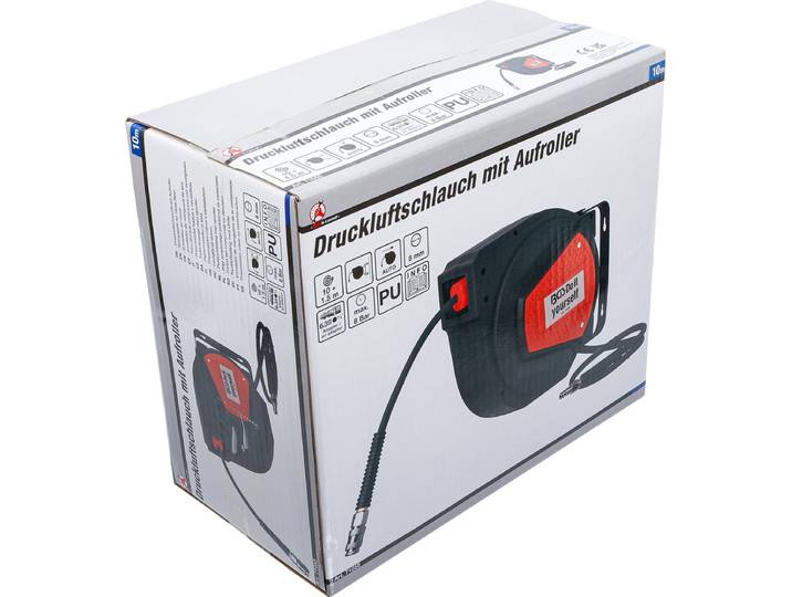 BGS Persluchtslang met oproller automatisch 10 meter + 1.5 meter