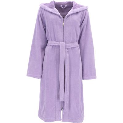 Damenbademantel VOSSEN "Palermo, ideal für Sauna & Spa, Hotelbademantel, Morgenmantel" Gr. XL, blau (iris), L:110cm, Doubleface, Hausmäntel, mit Reißverschluss