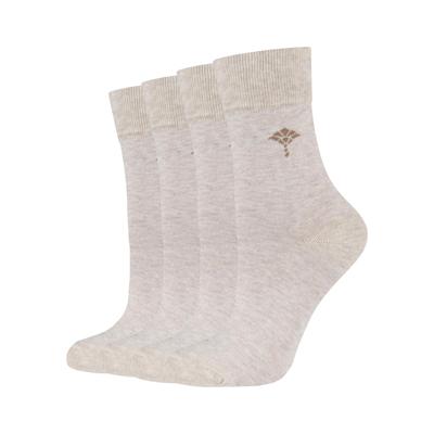 Socken JOOP "For your daily", Damen, Gr. 35-38, beige (nature melange), Baumwollmischung, meliert, unifarben, elastisch, Socken Socken, mit Cornflower-Logo, Rippenbündchen