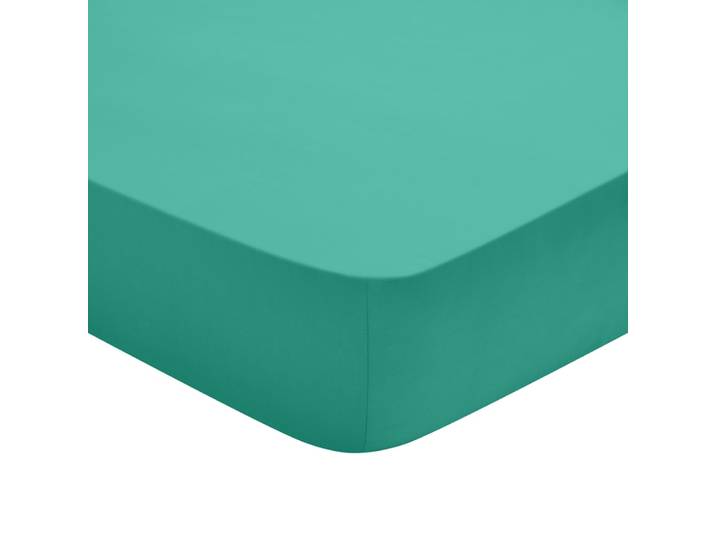 Drap housse coton vert 160x200 cm