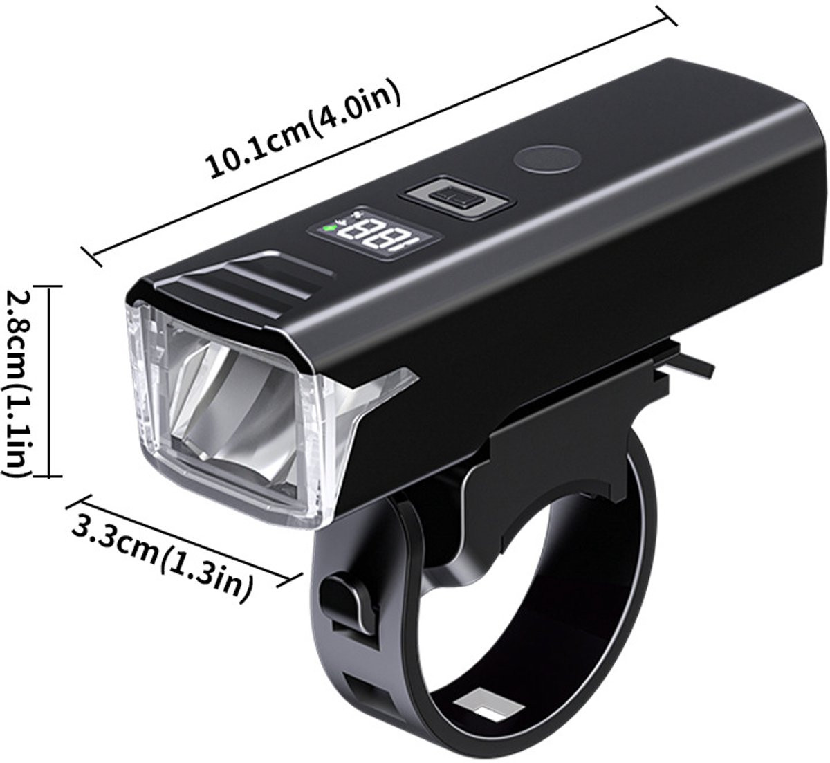 Oplaadbare LED fietslamp met achterlicht en IPX4 waterdichtheid, zwart