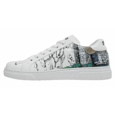 Sneaker DOGO "Ace Low-Top Sneaker Time To Go Damen Sneaker", Damen, Gr. 37, Normalschaft, weiß, Lederimitat, Schuhe Sneaker, Handgefertigt