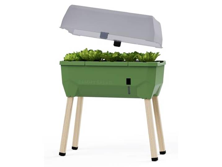 Gusta Garden Sammy Salad Verhoogd bed donkergroen - Verhoogd bed voor balkon & tuin - Afneembaar deksel & zelfbewaterend systeem - 15L waterreservoir & 40L grondcapaciteit