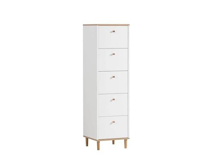 Schildmeyer Kommode Hilda 155885, weiß matt/artisaneiche Dekor, 40 x 40 x 142 cm