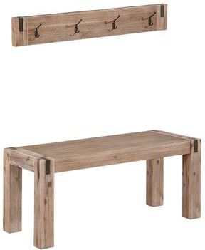 Alaterre Woodstock Acacia Wood with Metal Coat Hook and Bench Set