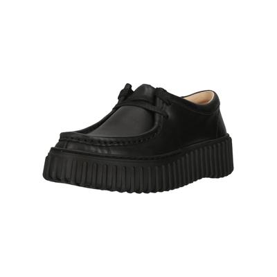 Schnürschuh CLARKS "Torhill Bee", Damen, Gr. 42, schwarz, Leder, Schuhe Schnürschuh, mit profilierter Laufsohle