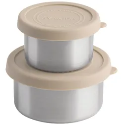 Aya & Ida 2er Set Snack Container 100ml + 200ml Cream Beige, Lunchbox, Beige