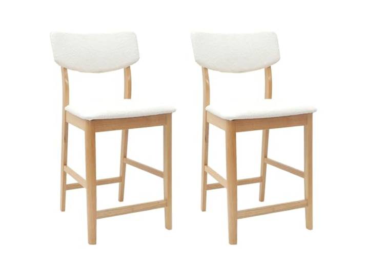 HKLGBVCR Esszimmerstühle, 2 Stück, Massivholz Schlichtes Design, natürliche Oberfläche, quadratische Beine, gebogener Sitz, elegante Rückenlehne, für den Innenbereich