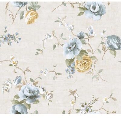 Seabrook Designs Bedfordshire Floral Bunch Unpasted Wallpaper