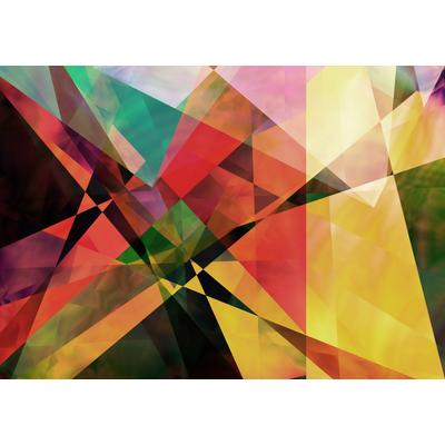 Fototapete PAPERMOON "ORIGAMI 3D GEOMETRISCH XXL", bunt, B:4,5m L:2,8m, Vlies, Tapeten