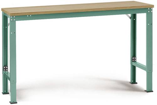 Manuflex AU7005.0001 Arbeits-Grundtisch UNIVERSAL Spezial mit Multiplexplatte, BxTxH = 1000 x 600 x 722-1022mm Grau, Grün