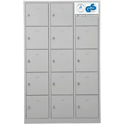 PROREGAL Schließfachschrank Falcon | Large | HxBxT 190x119x45 cm | Vorhängeschloss | Grau