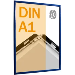 Klapprahmen A1, selbstklebend Gehrung | blau, Aluminium