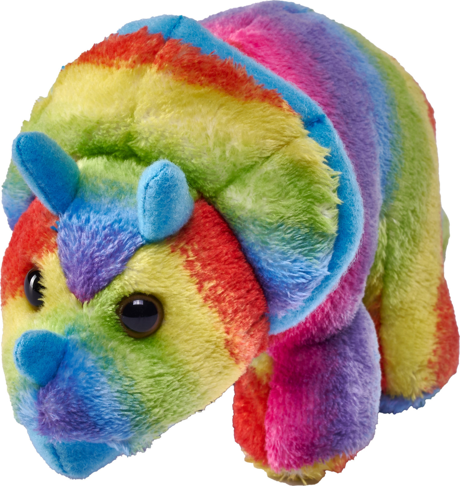 Wild Republic Pocketkins Eco Triceratops Knuffel - Regenboog