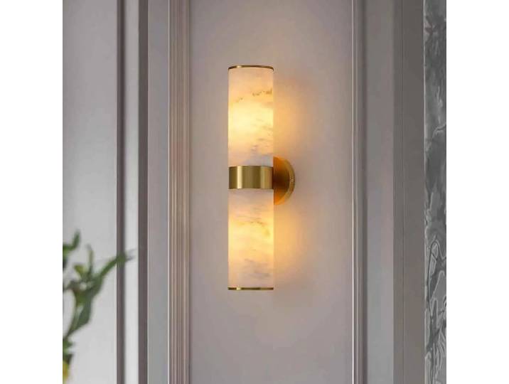Applique Murale LED Moderne en Albâtre Naturel pour Salon, Chambre à Coucher, Décoration de Chevet, Bureau, Art et Design Rétro