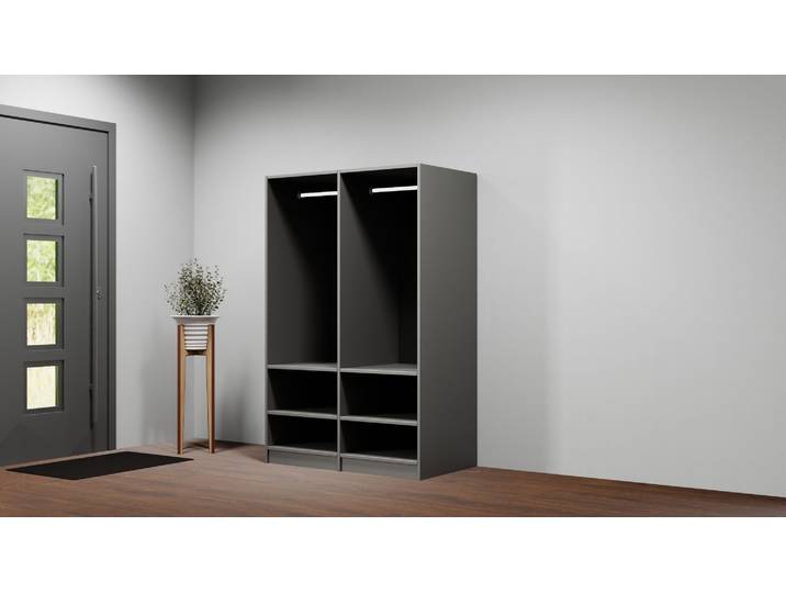 Offener Kleiderschrank mit Kleiderstangen Premium Dekore Basaltgrau