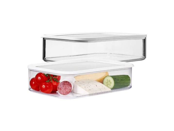 Frischhaltedose MEPAL Frühstücksdosen XXL Modula 4800 ml 2er Set weiß , weiß, Kunststoff, Lebensmittelaufbewahrungsbehälter, Frischhaltedose